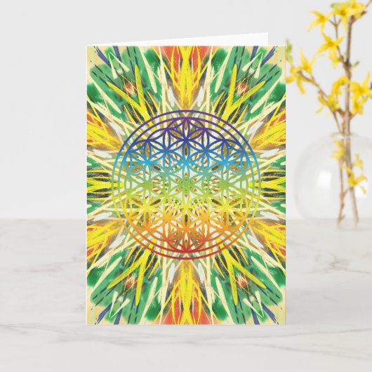 Mandala Art. 1 Karte (Gelbe Blume)