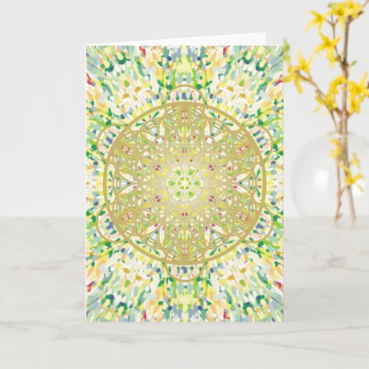 Mandala Art. 2 Karte (Gelbe Blume)