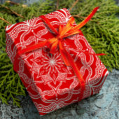 Mandala Art Boho Chic Elegante Weißes Rotes Weihna Geschenkpapier