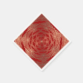 Mandala Art Boho Elegante Gold Dark Red Christmas Serviette (Ecke)