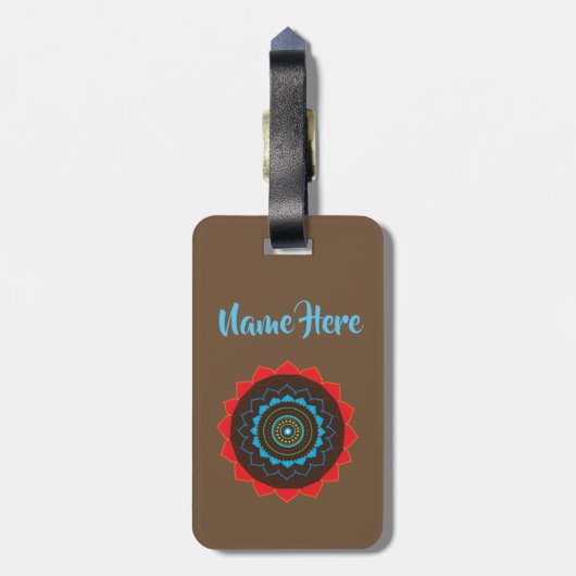 Mandala Art custom Luggae Tags Gepäckanhänger (Rückseite vertikal)