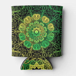 Mandala Art: Grüngelbe Details. Dosenkühler