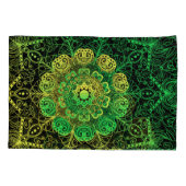 Mandala Art: Grüngelbe Details. Kissenbezug (Rückseite)