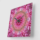 Mandala Art Pink Blume Design Square Uhr (Winkel)