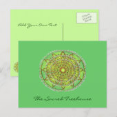 Mandala Art Postcard grün Postkarte (Vorne/Hinten)