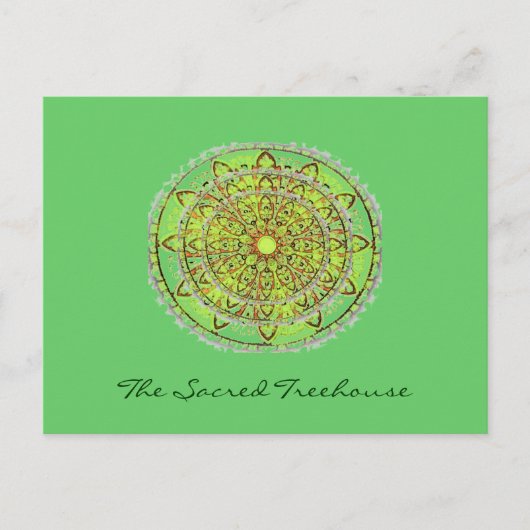 Mandala Art Postcard grün Postkarte (Vorderseite)