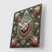 Mandala Art Quadratische Wanduhr (Winkel)
