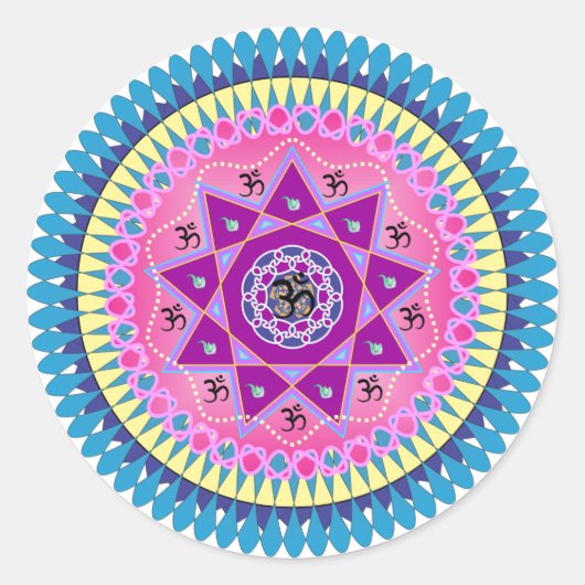 Mandala Art Runder Aufkleber (Vorderseite)