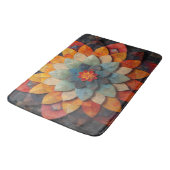 Mandala Art Textured Blume Badematte (Schrägansicht)