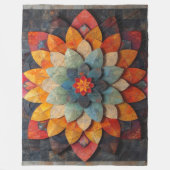 Mandala Art Textured Blume Fleecedecke (Vorderseite)