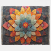Mandala Art Textured Blume Fleecedecke (Vorderseite (Horizontal))