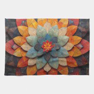 Mandala Art Textured Blume Geschirrtuch