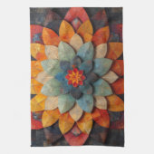 Mandala Art Textured Blume Geschirrtuch (Vertikal)