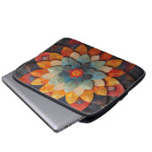 Mandala Art Textured Blume Laptopschutzhülle (Vorne Knopf)