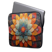 Mandala Art Textured Blume Laptopschutzhülle (Vorderseite Links)
