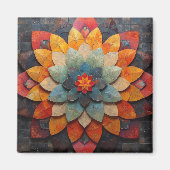 Mandala Art Textured Blume Magnet (Vorne)