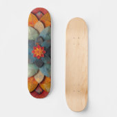 Mandala Art Textured Blume Skateboard (Vorderseite)