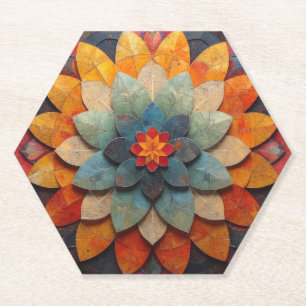 Mandala Art Textured Blume Untersetzer