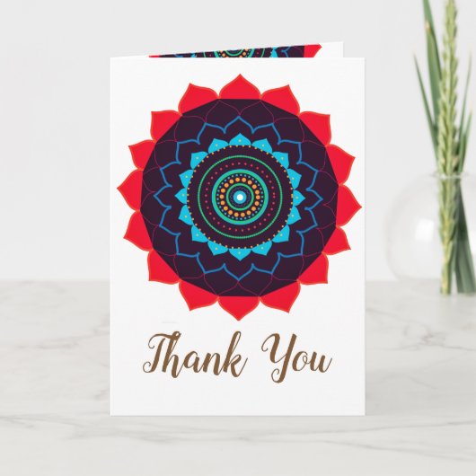 Mandala Art  Thank You Wedding Card Dankeskarte (Vorderseite)