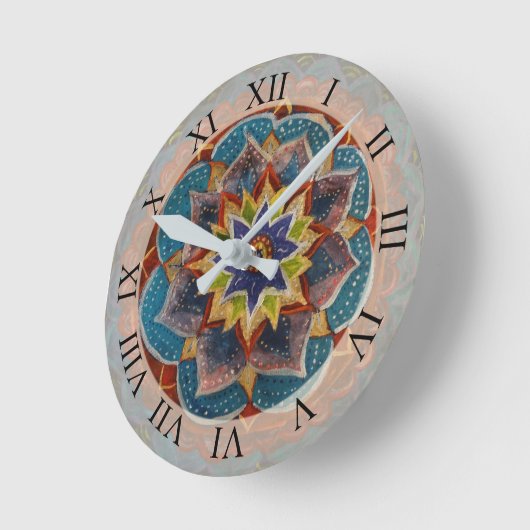 Mandala Art Wall Clock Runde Wanduhr (Winkel)