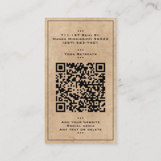 Mandala Art Yoga Reiki Medizin Visitenkarte (Rückseite)