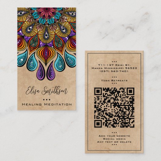 Mandala Art Yoga Reiki Medizin Visitenkarte (Vorne/Hinten)