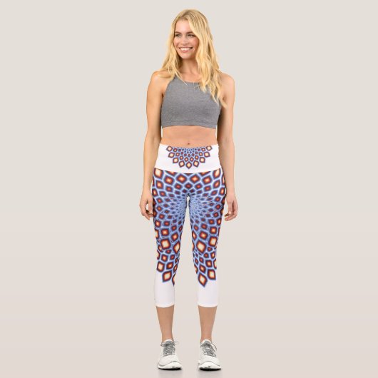 Mandala Artwork in lebhaften eleganten Farben Capri Leggings (Vorderseite)