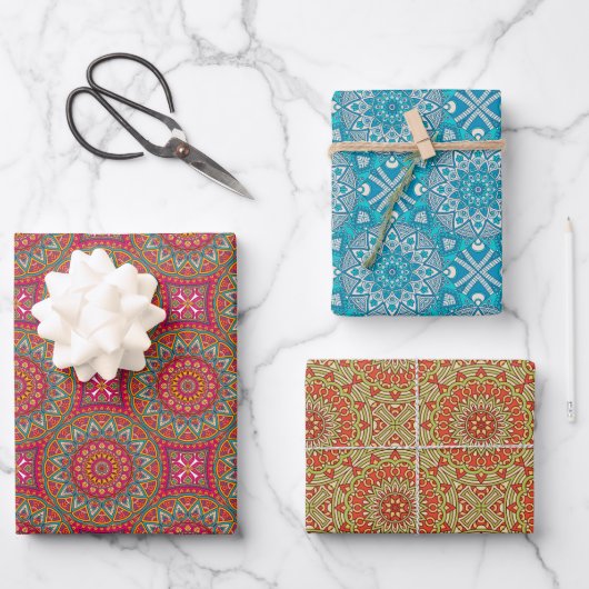 Mandala Assorted Colors Geschenkpapier Set (Vorderseite)