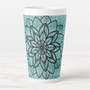 Mandala auf Blauem Wald Milchtasse