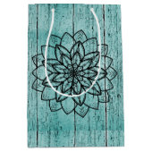 Mandala auf Blauem Wald Mittlere Geschenktüte (Vorderseite)