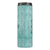 Mandala auf Blauem Wald Thermosbecher (Rückseite)