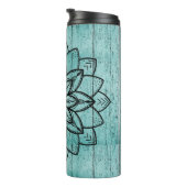 Mandala auf Blauem Wald Thermosbecher (Nach rechts gedreht)