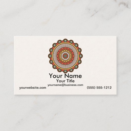 Mandala auf Cream Visitenkarte (Vorderseite)