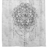 Mandala auf dem Duschvorhang aus Silver Marble (Vorderseite)