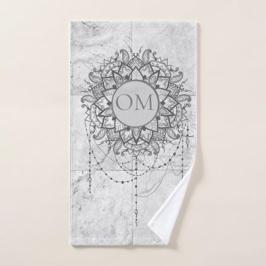 Mandala auf dem Set "Silver Marble Bath Towel" (Handtuch)
