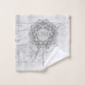 Mandala auf dem Set "Silver Marble Bath Towel" (Waschlappen)