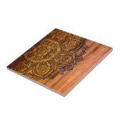 Mandala auf Holz Fliese (Seite)