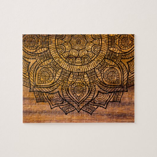 Mandala auf Holz Puzzle (Horizontal)