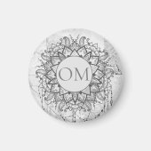 Mandala auf Silbermarmor Magnet (Vorne)