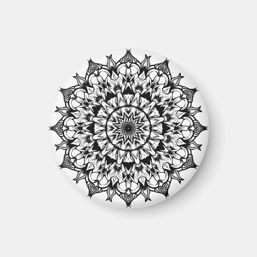 Mandala auf weiß magnet (Vorne)