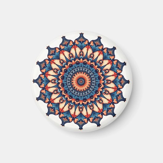 Mandala auf weiß magnet (Vorne)
