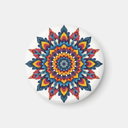 Mandala auf weiß magnet (Vorne)