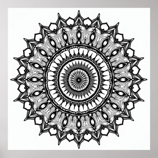 Mandala auf weiß poster (Vorne)
