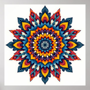 Mandala auf weiß poster
