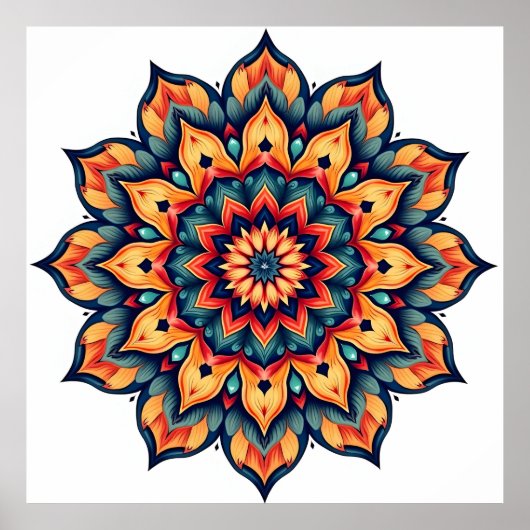 Mandala auf weiß poster (Vorne)