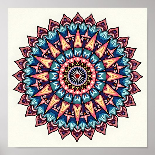 Mandala auf weiß poster (Vorne)