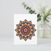 Mandala auf weiß postkarte (Stehend Vorderseite)