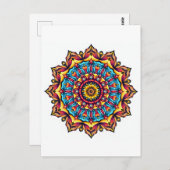 Mandala auf weiß postkarte (Vorne/Hinten)