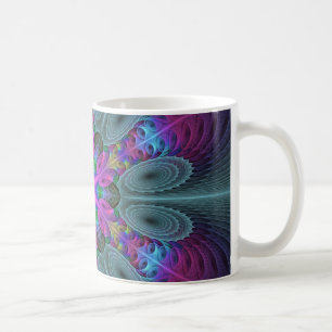 Mandala aus der Mitte Farbige Fraktalkunst mit Ros Kaffeetasse