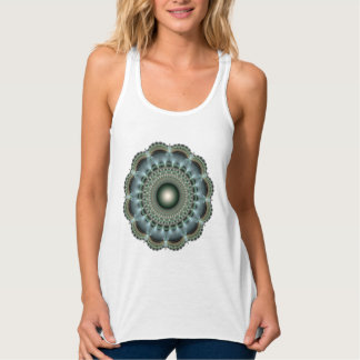 Mandala aus glänzendem Fraktal Tank Top